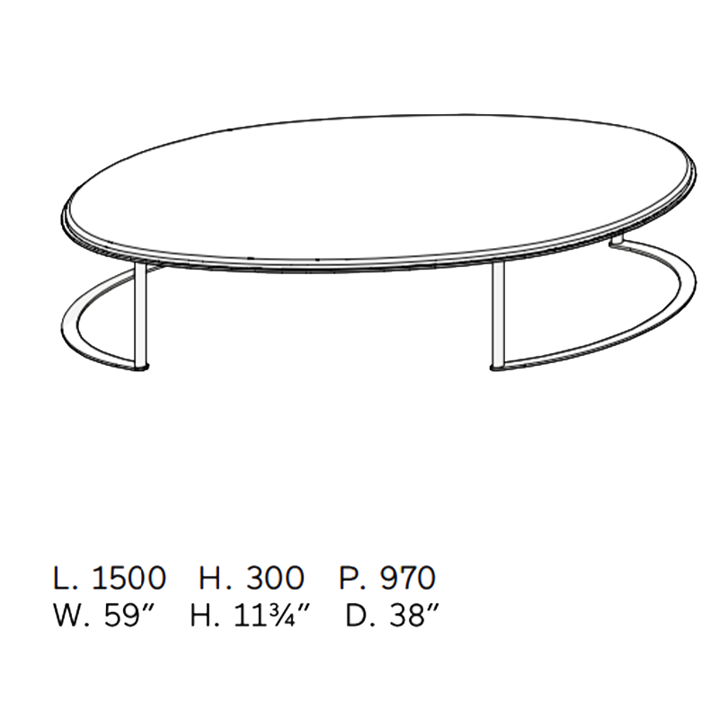 LEMA - Tavolino Ortis Ovale H30 Longho Design Palermo