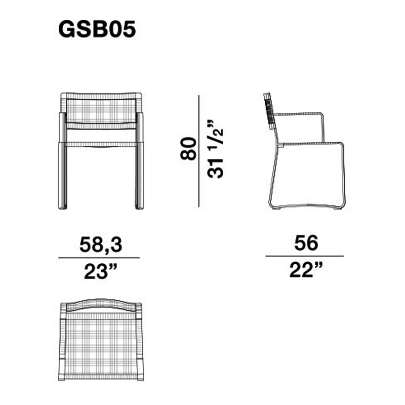 Molteni - Sedia Green Point outdoor con braccioli Longho Design Palermo