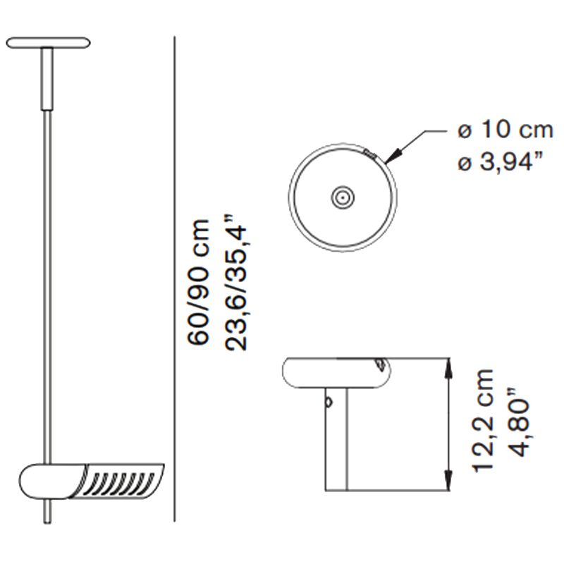 Oluce - Lampada da sospensione Colombo nera Longho Design Palermo