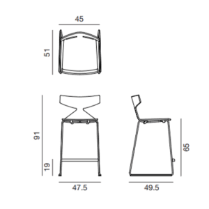 Arper-Sgabello-slitta-Saya-legno-H65-con-cuscino-seduta-Longho-Design-Palermo