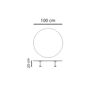 Knoll Tavolino da Caffè Grasshopper d100 base cromata longho design palermo