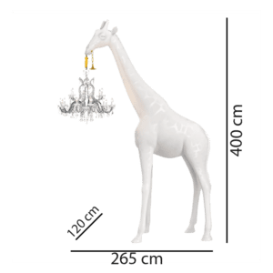 Qeeboo Lampada da terra Giraffa innamorata XL per interni bianco longho design palermo