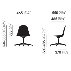 Vitra Sedia Eames Plastic Side Chair PSCC bianco