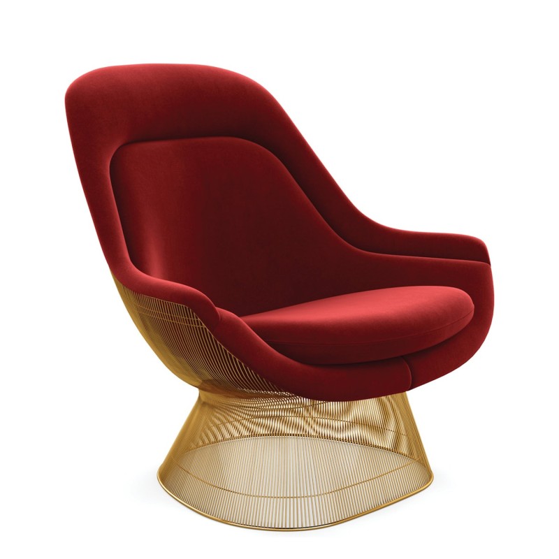 Knoll - Platner armchair gold 18K velvet