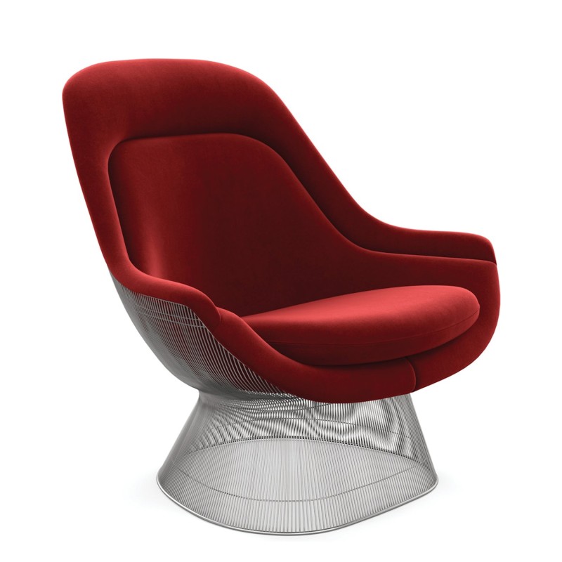 Knoll - Platner armchair nichel velvet