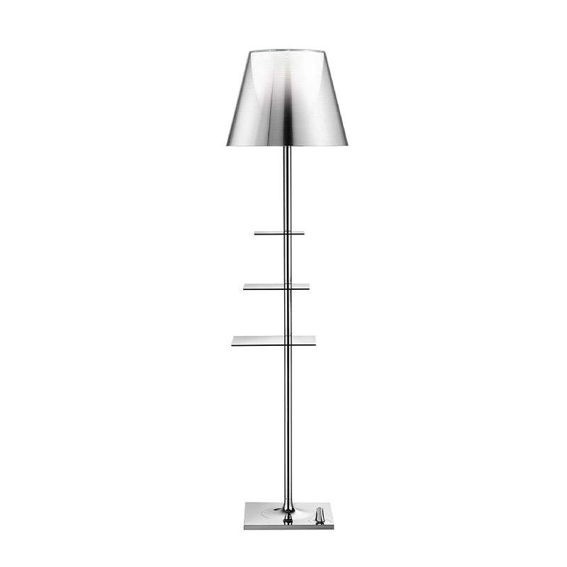 FLos Lampada da terra Bibliotheque Nationale argento Longho Design Palermo