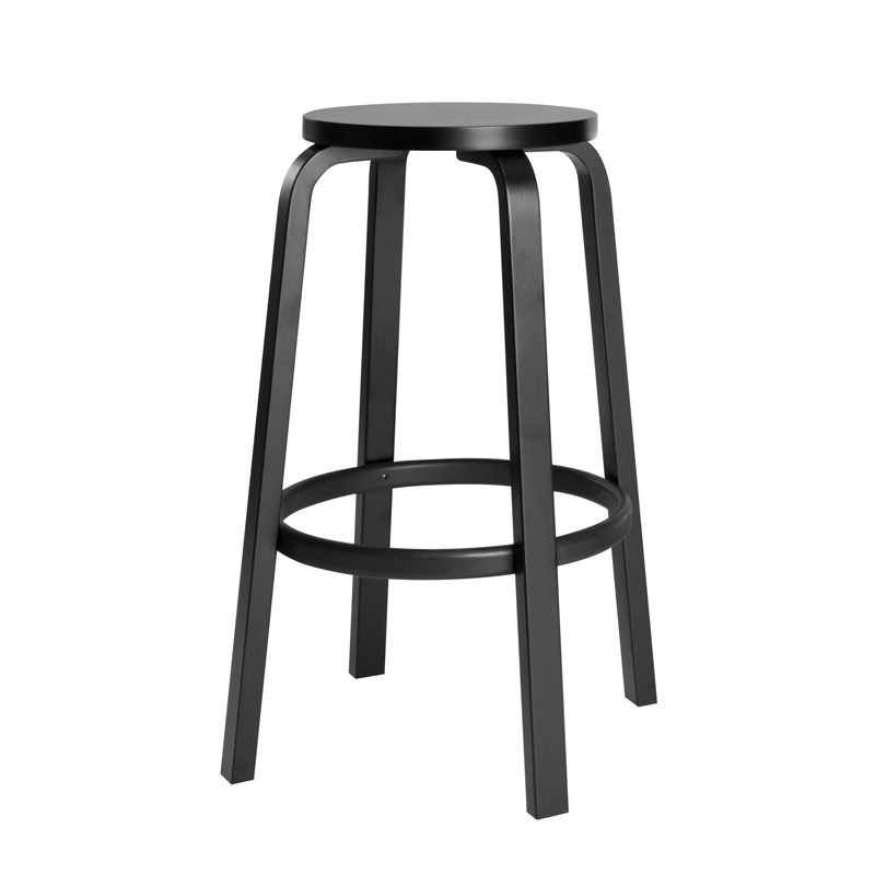 Artek Sgabello da bar 64 h75 Betulla laccato nero Longho Design Palermo