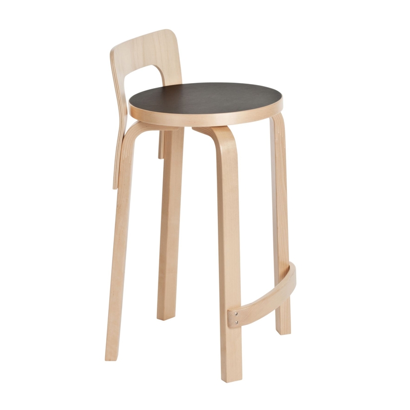 Artek Sgabello da bar K65 linoleum nero Longho Design Palermo