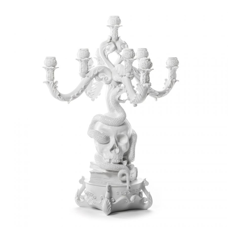 Seletti Candelabro Burlesque Skull Grande Bianco Longho Design Palermo 1