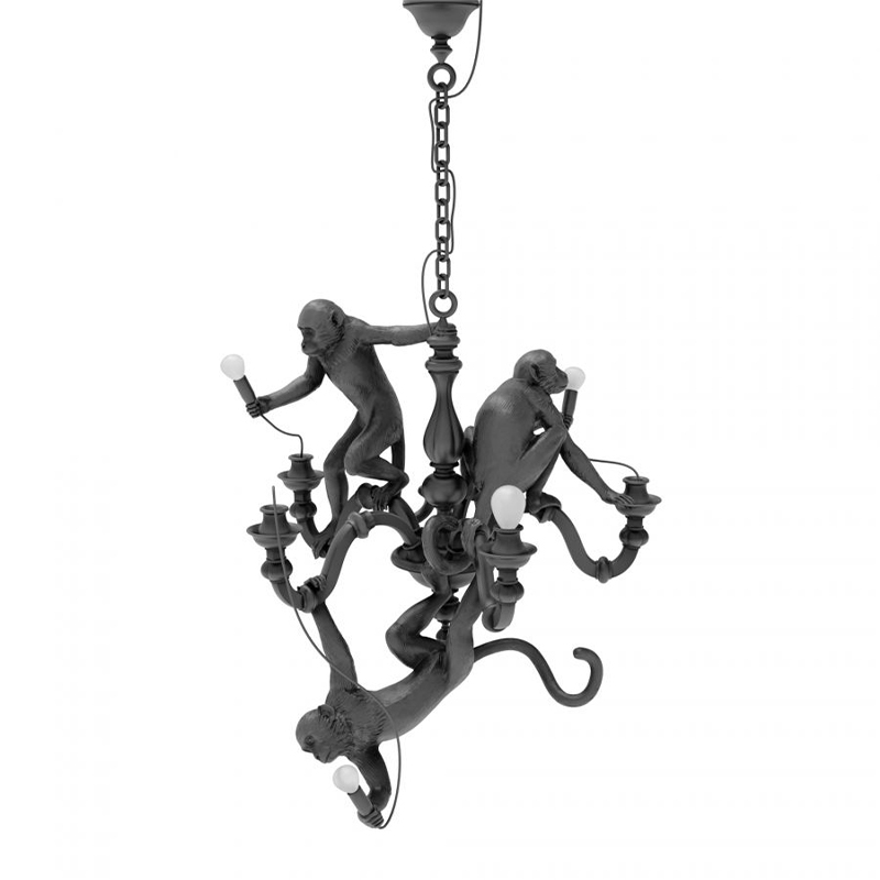 Seletti Sospensione Monkey Chandelier Black Longho Design Palermo 1