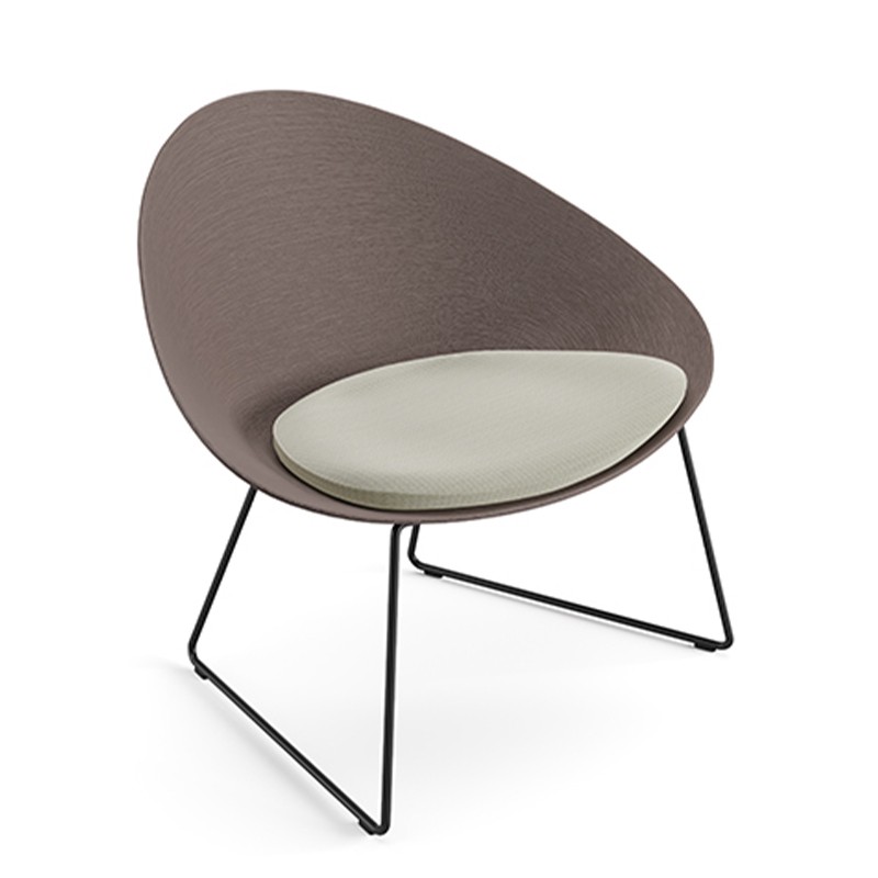 Arper - Adell armchair polypropylene and sled steel with seat cushion