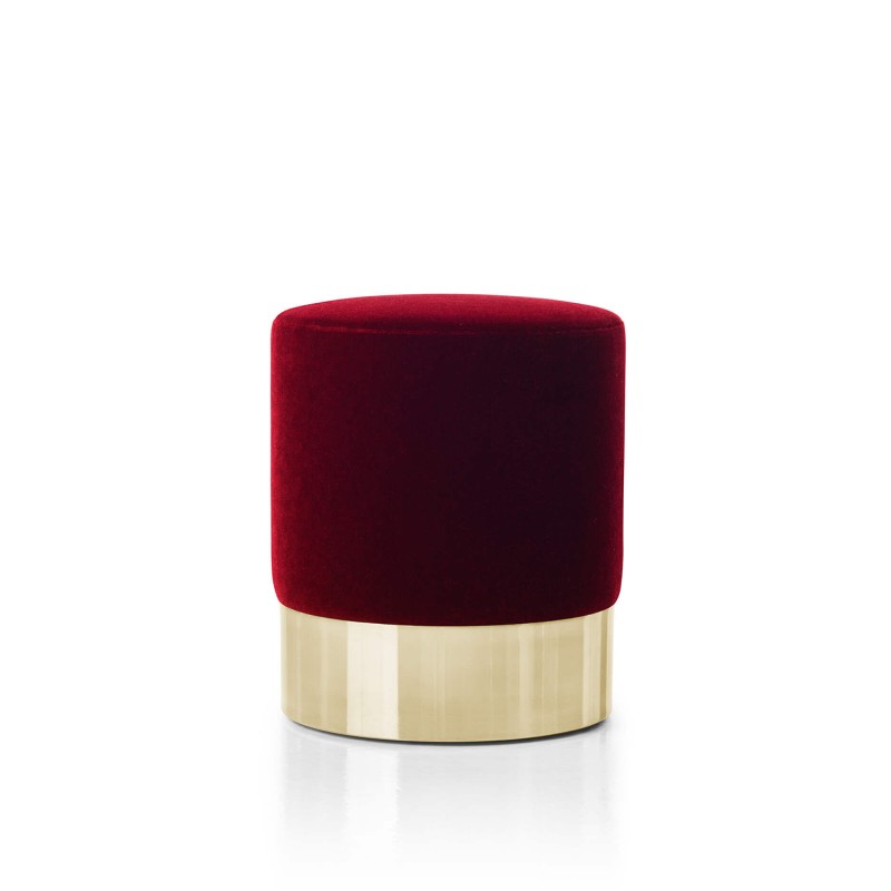 Azucena - Cilindro pouf velvet lining and brass base