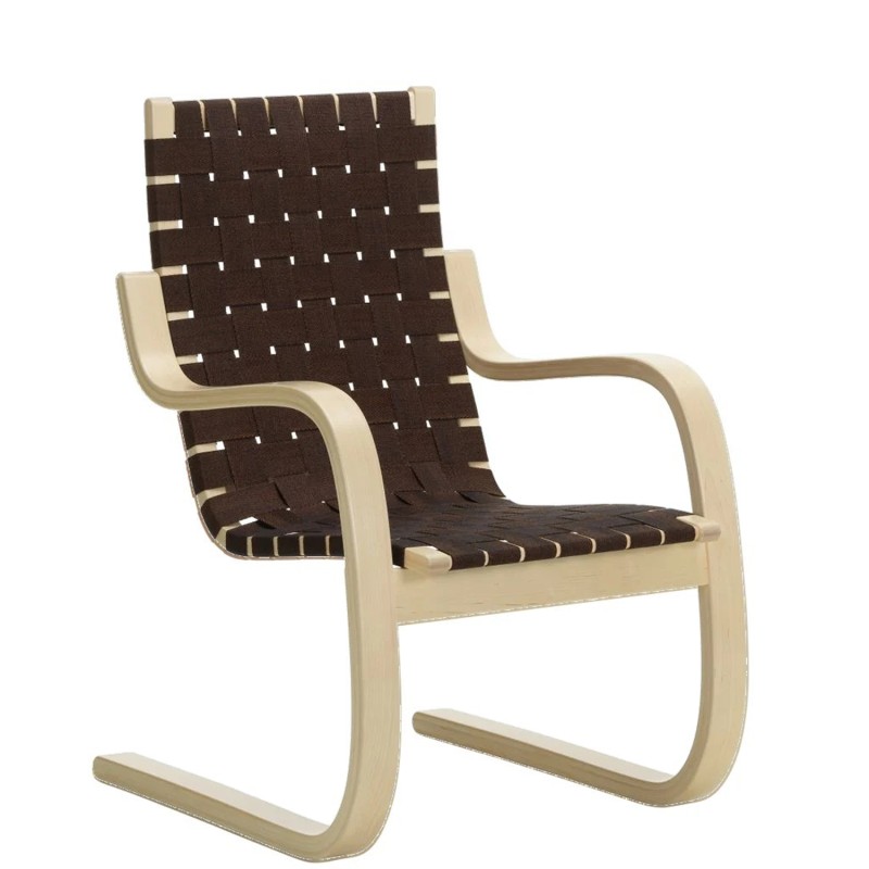 Artek - 406 armchair with black brown webbing