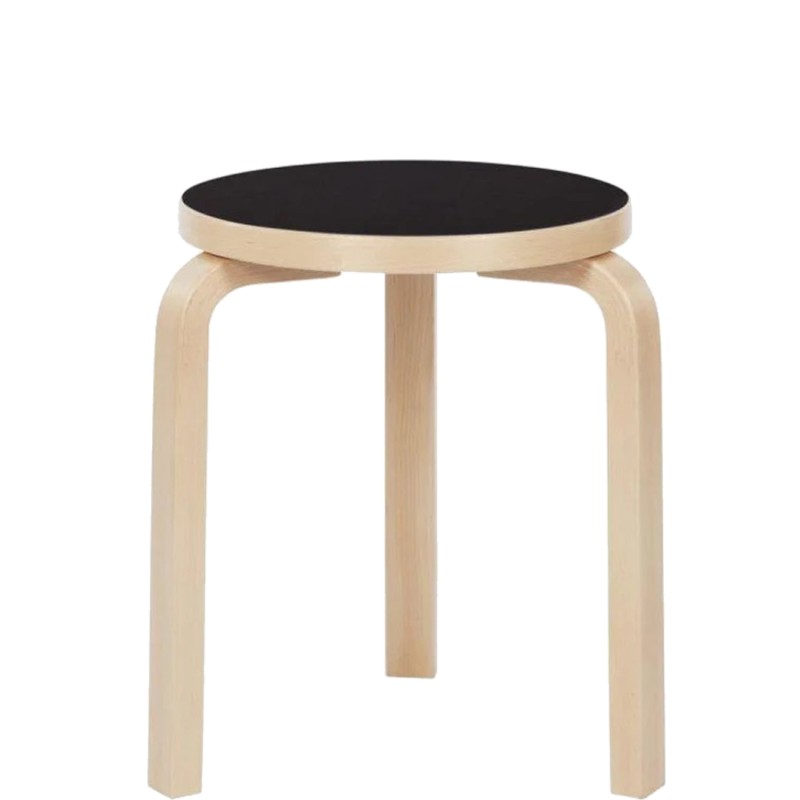 Artek - Stool 60 linoleum black