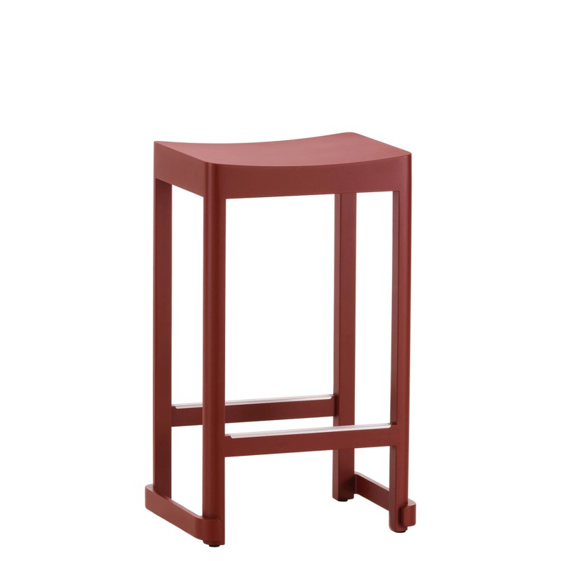 Artek - Atelier bar stool h65 beech red lacquer