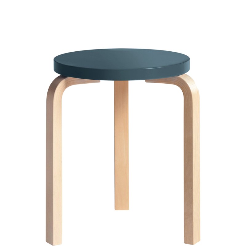 Artek - Stool 60 blue lacquered birch