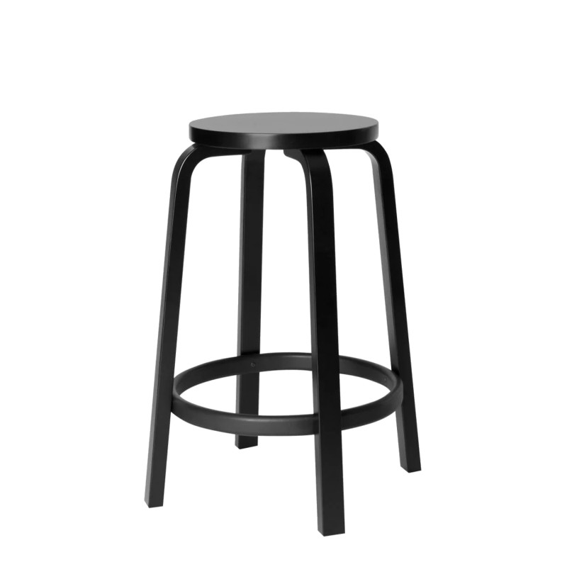 Artek - bar stool 64 h65 black lacquered birch