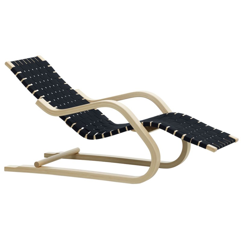 Artek - Lounge Chair 43 black - blue webbing