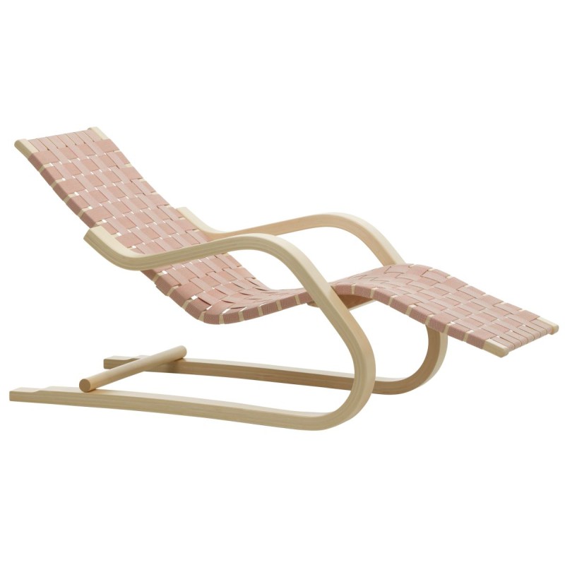 Artek - Lounge Chair 43 natural red webbing