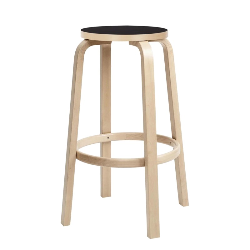 Artek - bar stool 64 h75 linoleum black