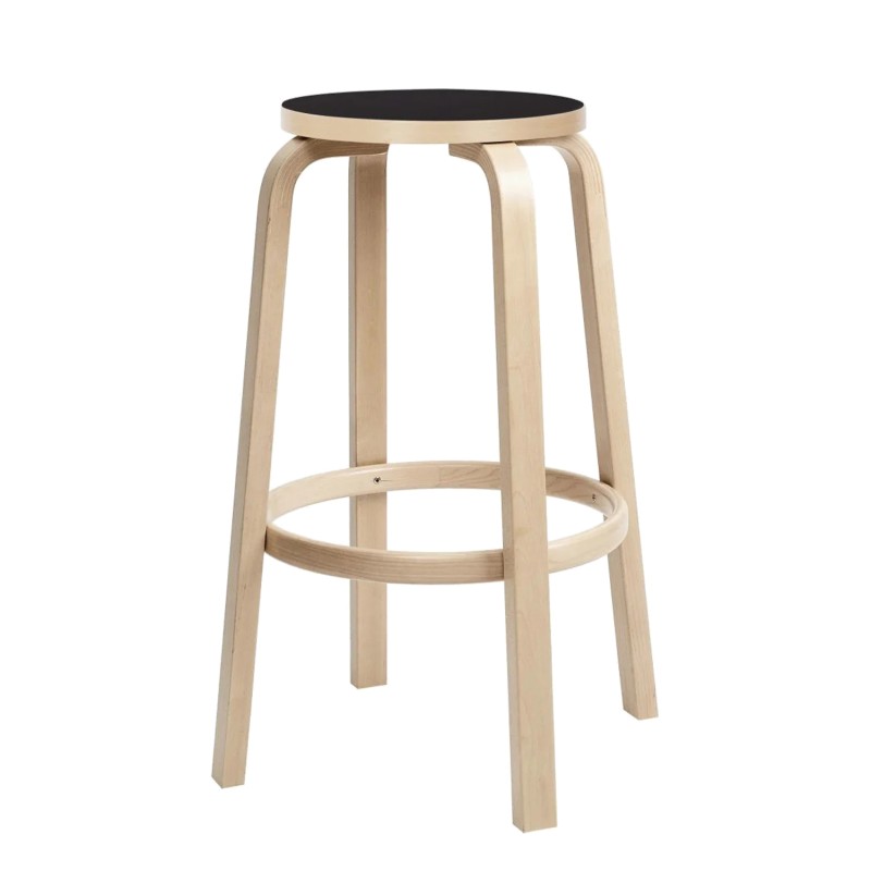 Artek Sgabello da bar 64 h75 linoleum nero longho design palermo