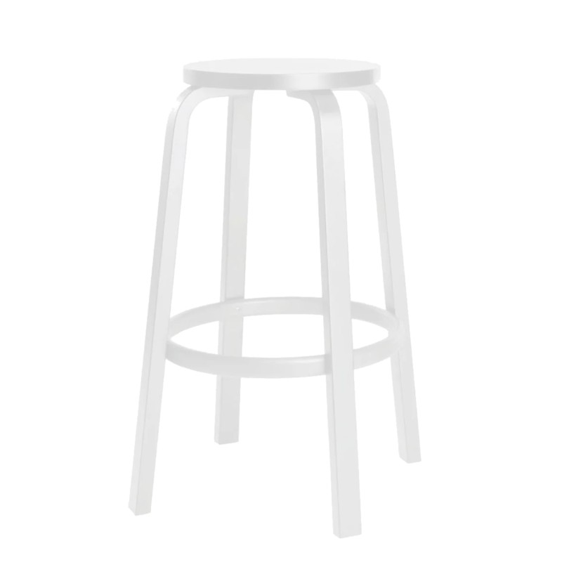 Artek - bar stool 64 h65 white lacquered birch