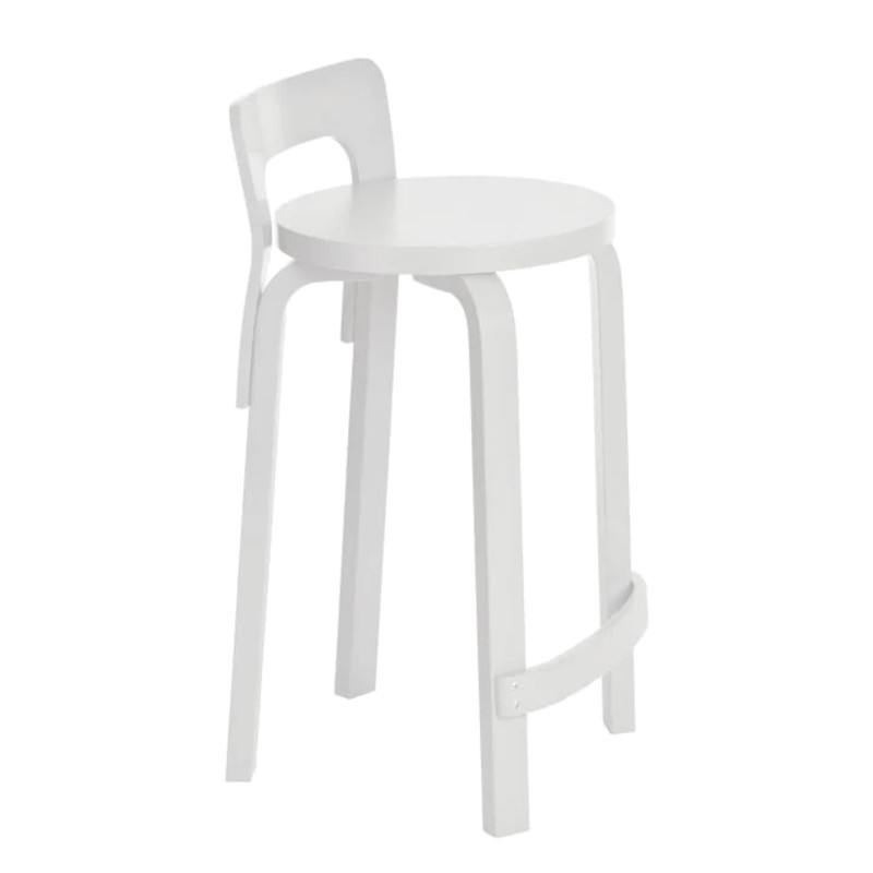 Artek - bar stool K65 white lacquered birch