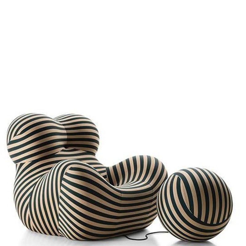 B&B Italia - Up 50 armchair Soara fabric with beige/ oil stripes