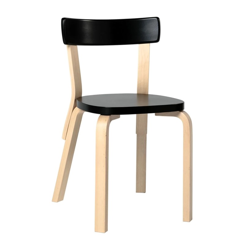 Artek - Chair 69 black lacquered birch