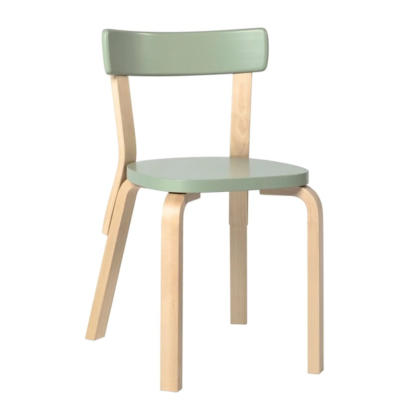 Artek - Chair 69 green lacquered birch