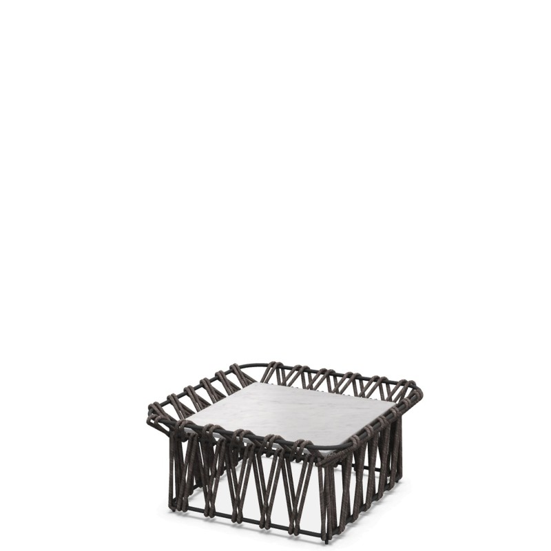 B&B Italia outdoor - Butterfly square coffee table with Carrara marble top