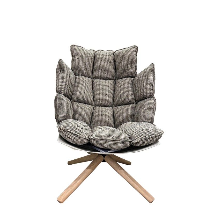 B&B Italia - Husk swivel armchair with enveloping backrest and headrest