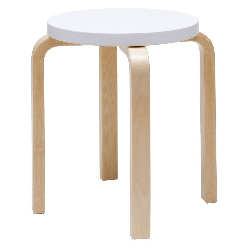 Artek Sgabello E60 Betulla laccato bianco Longho Design Palermo