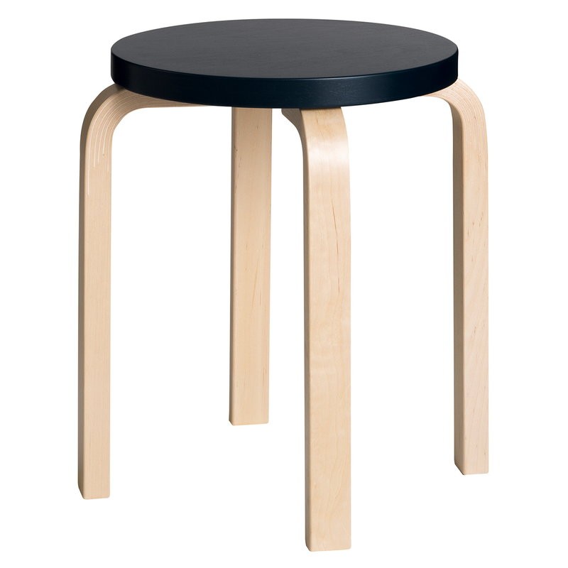 Artek - Stool E60 birch black laquered