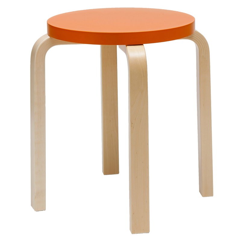 Artek Sgabello E60 Betulla laccato arancione Longho Design Palermo