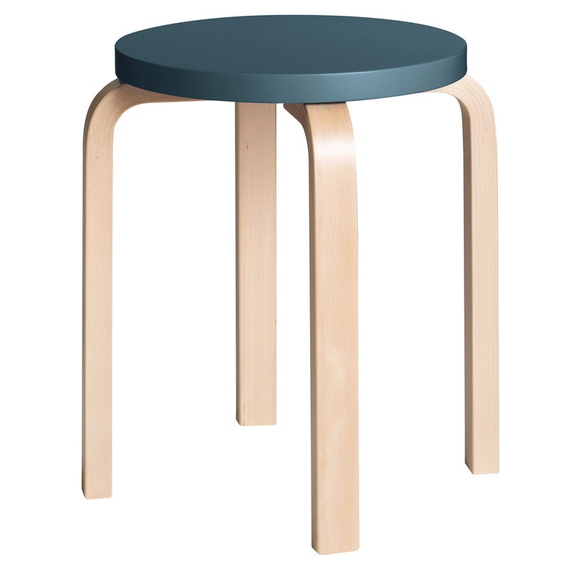 Artek - Stool E60 birch petrol lacquered