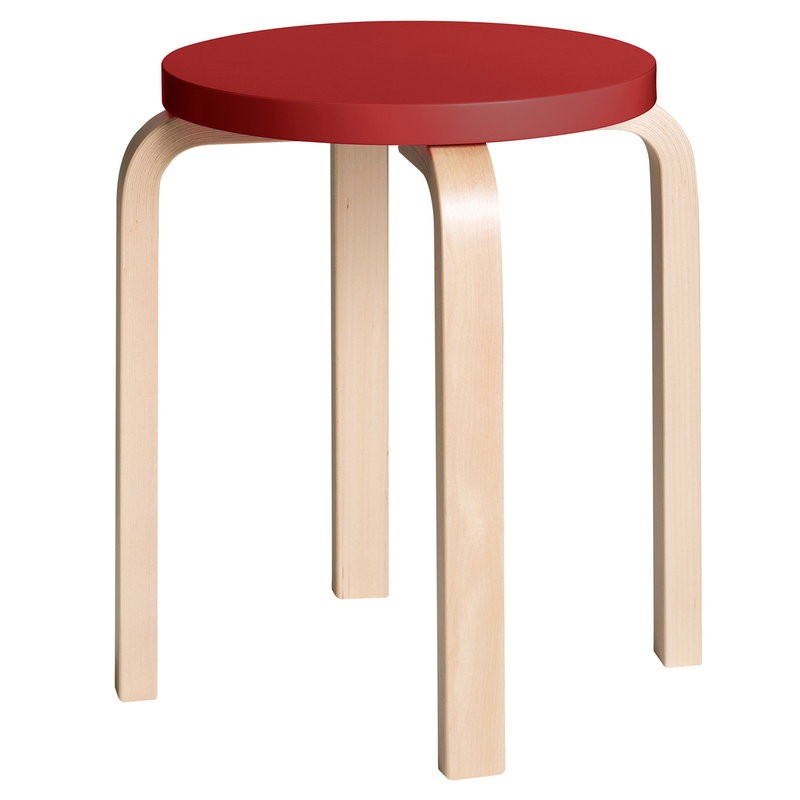 Artek Sgabello E60 Betulla laccato rosso Longho Design Palermo