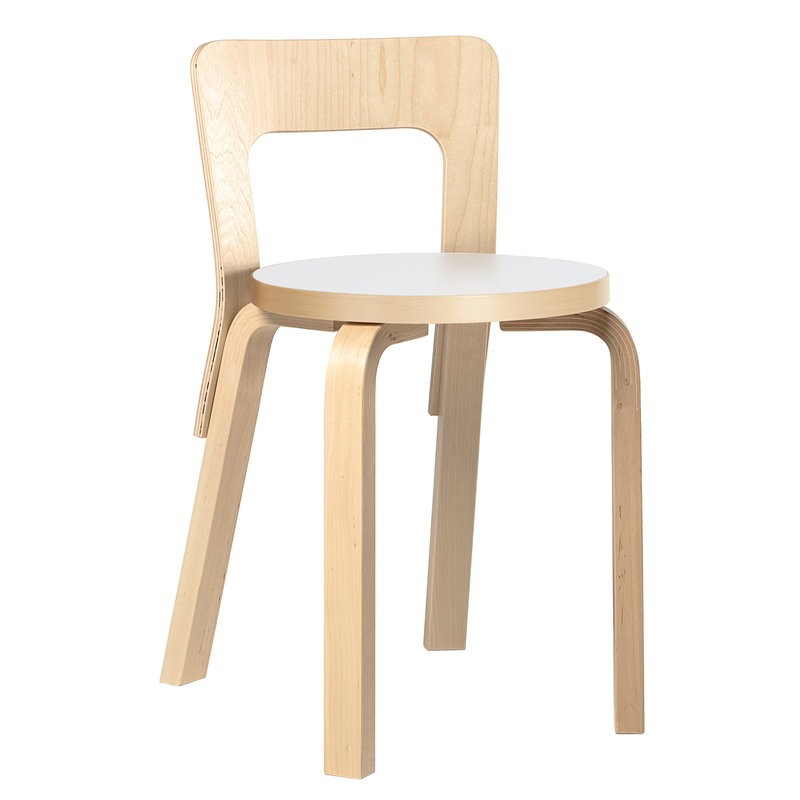 Artek - chair 65 birch IKI HPL white