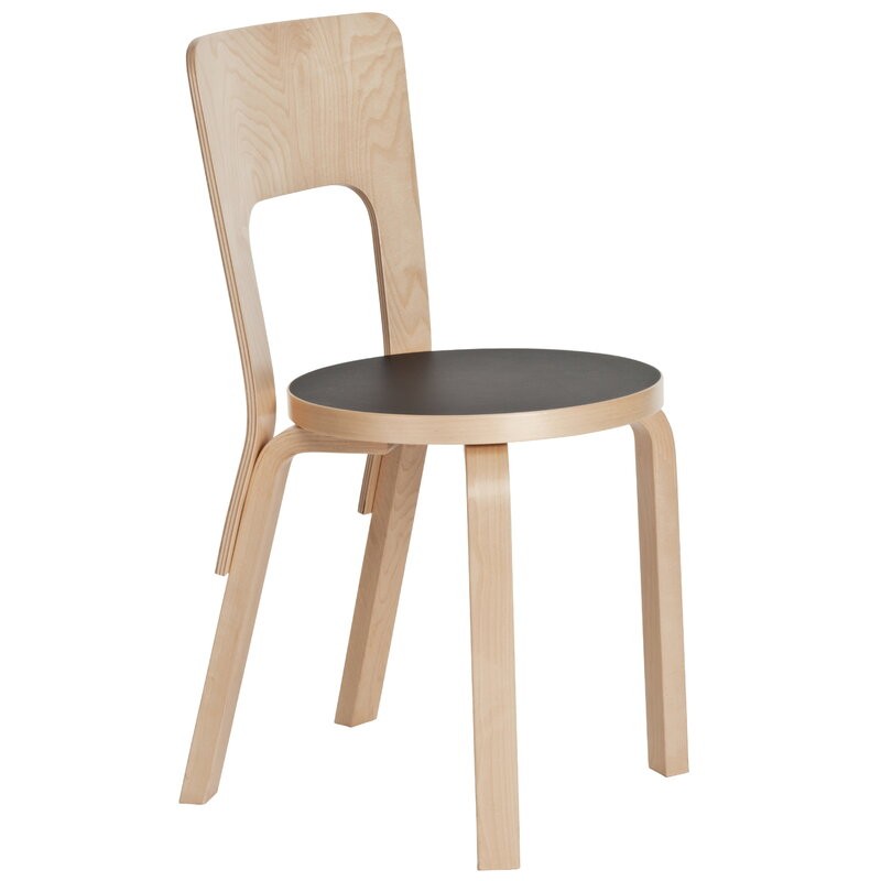 Artek - Chair 66 black linoleum