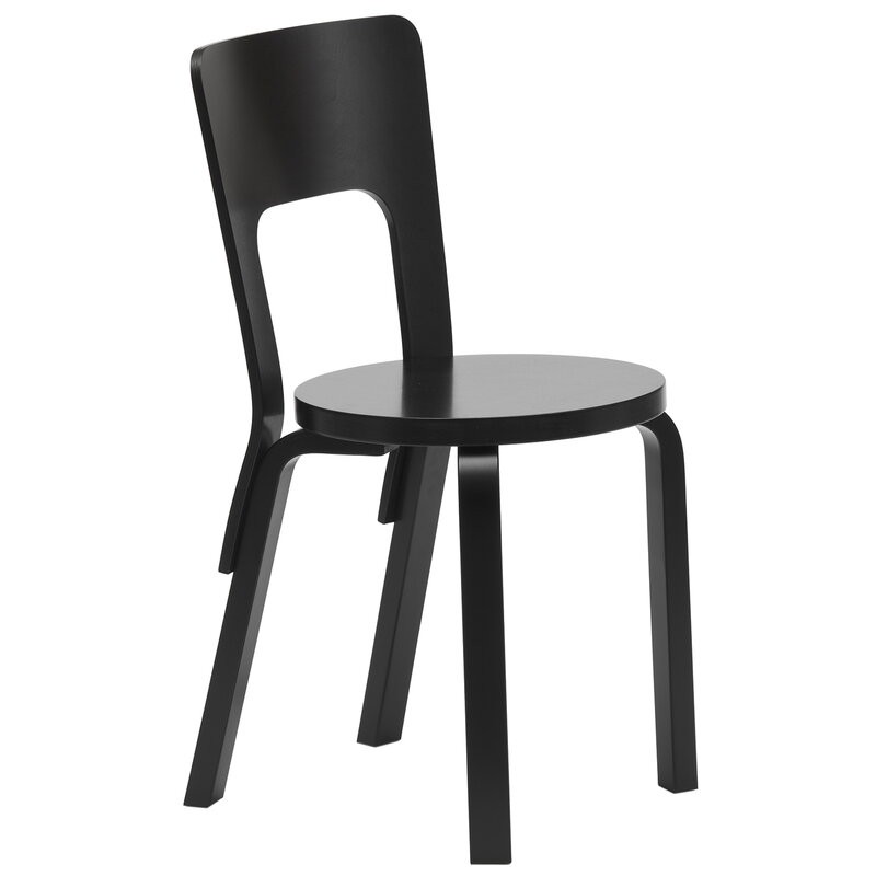 Artek - Chair 66 birch laquered black