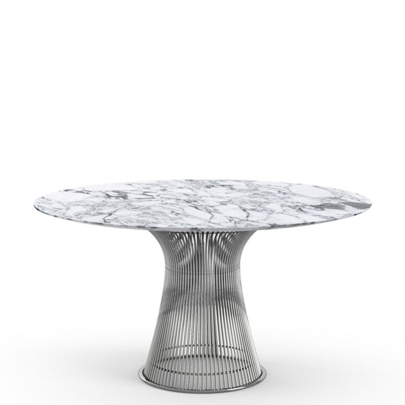 Knoll - Tavolo Platner base nickel d135 top marmo Arabescato Longho Design Palermo