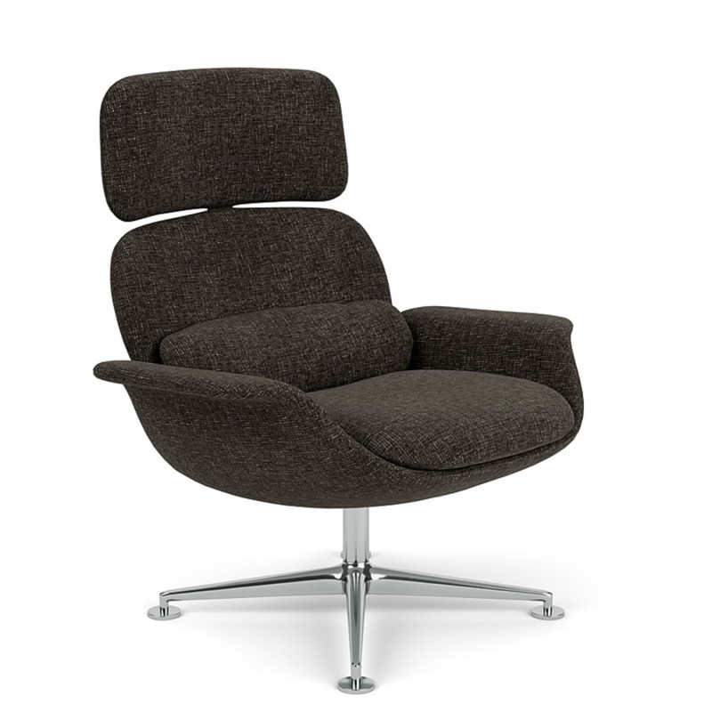 Knoll - KN02 fabric armchair with high reclining back