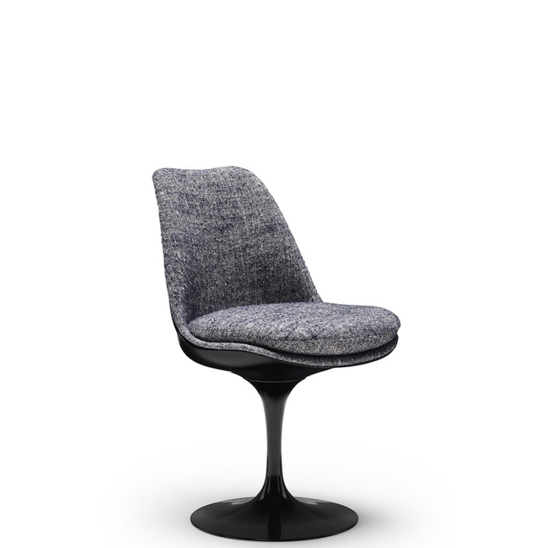 Knoll - Tulip swivel chair black structure fully upholstered fabric