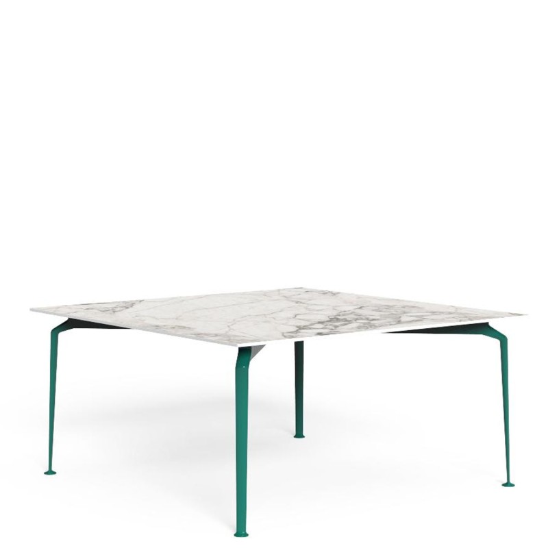 Talenti Cruise Alu teal green calacatta dining table 150x150 Longho Design Palermo