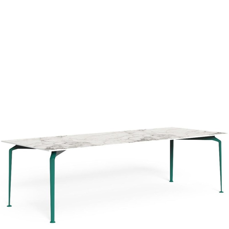 Talenti - Cruise Alu teal green calacatta dining table 250x100