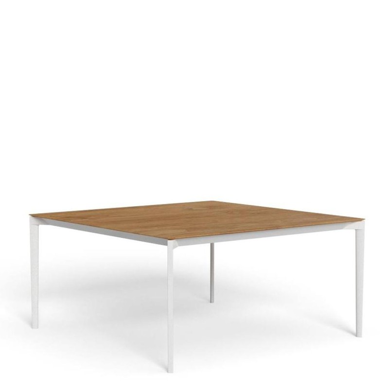 Talenti Leaf natural teak dining table 150x150 Longho Design Palermo