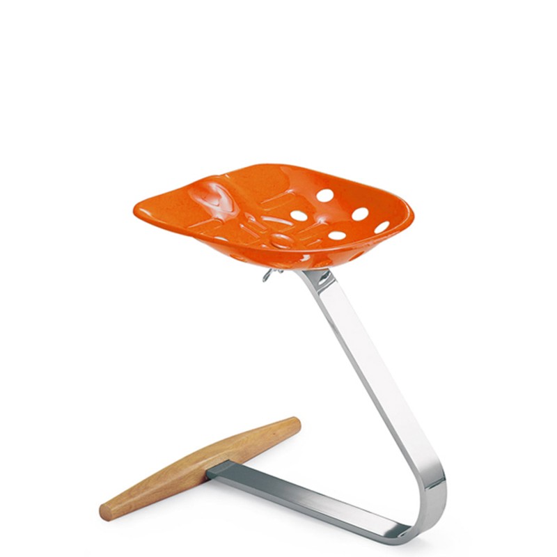 Zanotta - Mezzadro orange stool