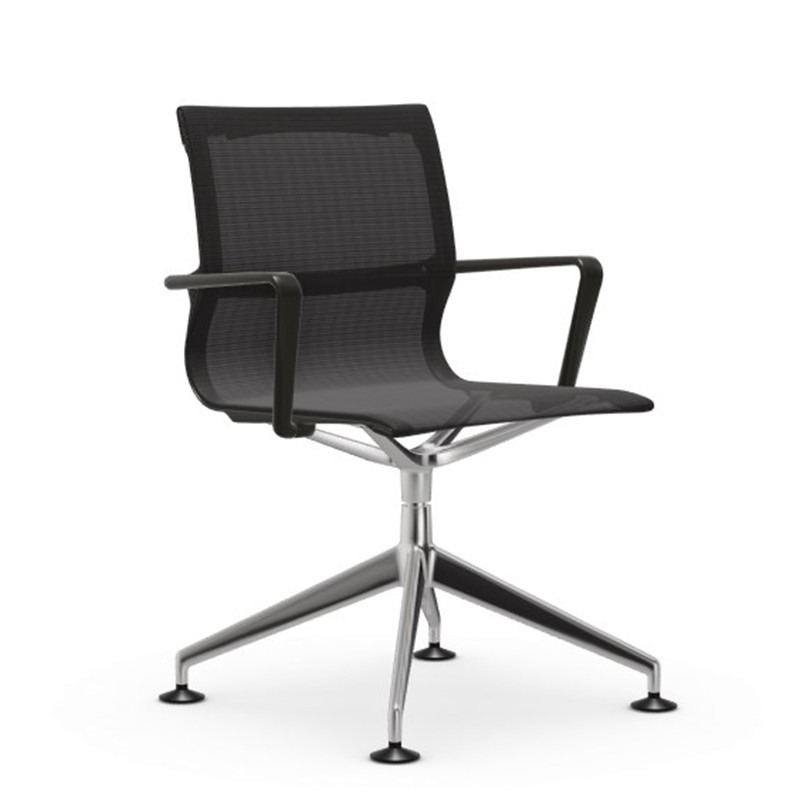 Vitra - Physix Conference office chair polished aluminum FleeceNet black