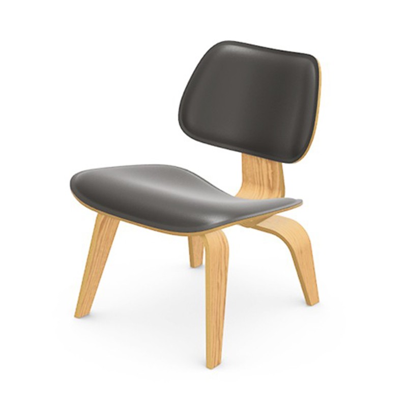 Vitra - LCW Leather chair ash natural black leather