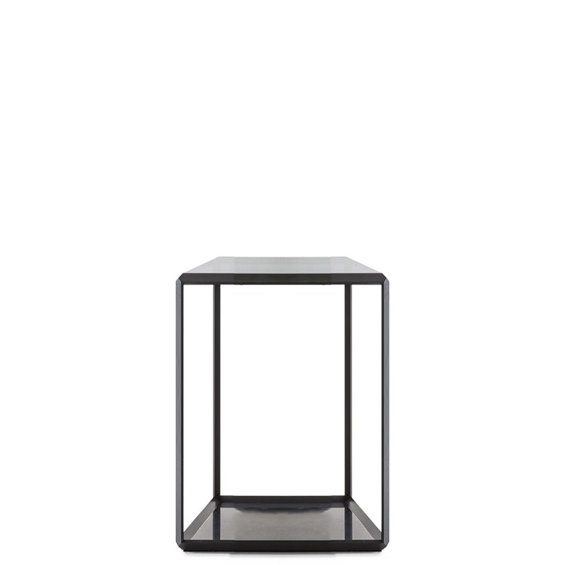 Molteni - 45°/Tavolino struttura metallo piano in vetro fumè H59